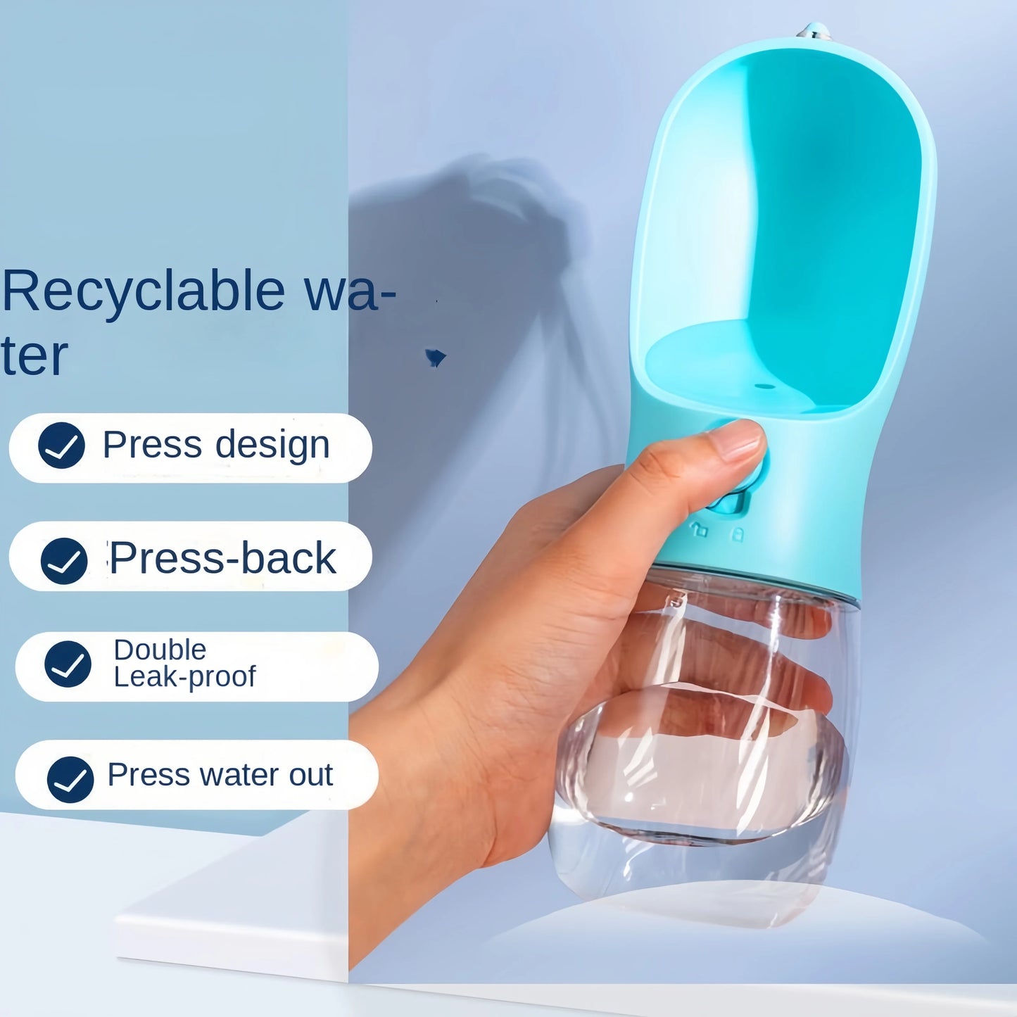 2 In1 Dog Cat Water Bottle with Storage Food and Water